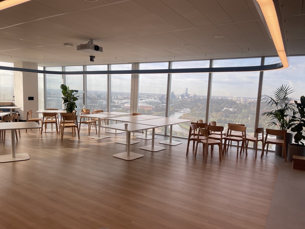 Guild Group office morning view with the dining area